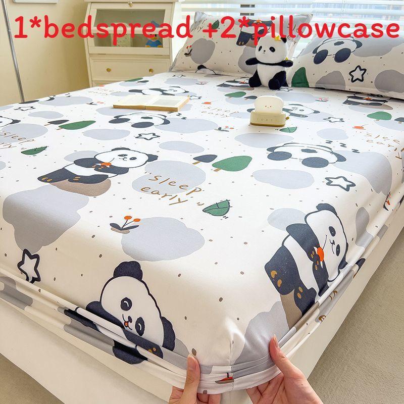Dinosaur Dog Flower Bear Print Bedspread Set Cartoon Mattress Cover Protective
