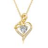Szjinao Luxury Rose Flower Moissanite Necklace for Women Heart Pendant with Certificate Designer Jewelry Cupple Lovers Gifts Hot