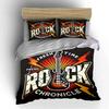 Fresh Rock Time Guitar Design Bedding Duvet Cover Set Duvet Cover Pillowcases  (1*Duvet Cover 2*Pillowcases, Without Duvet Insert)
