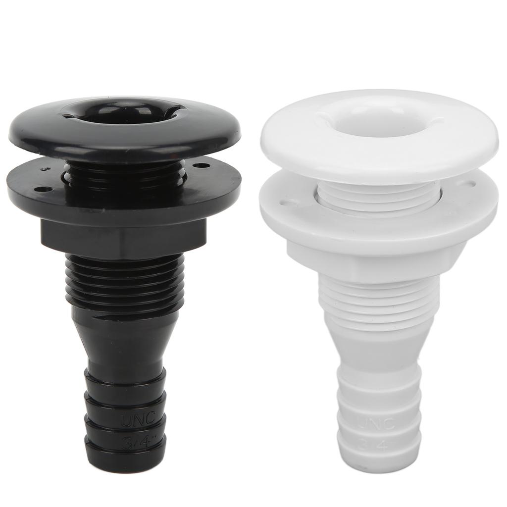 Boats Fitting Drain Scupper Thru Hull Fitting Boat Through Hull Connector 3/4in ABS Plastic Hose Coupling Drain Outlet Accessory