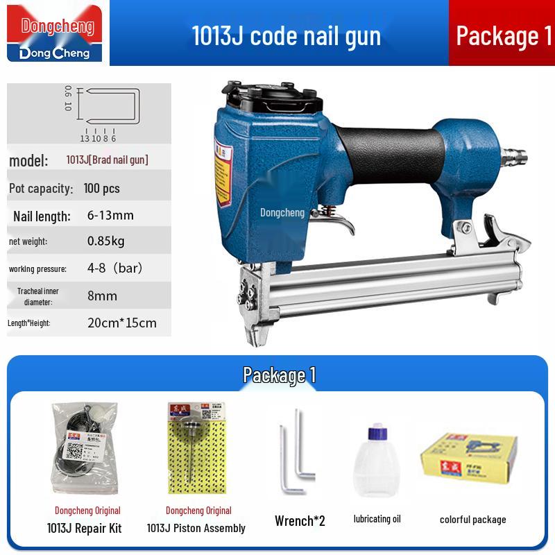 Dongcheng Pneumatic Nail Gun - F30 Woodworking Mosquito, Steel, and T50 Strip Nailer Stapler