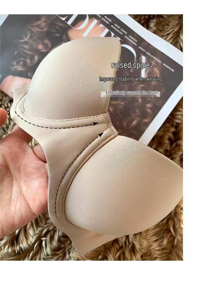 Seamless Half Cup Women's Underwear: Small Chest, Gathered, Sexy, Steel Ring Support, Lightweight Top, Thick Bottom