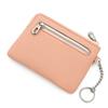 Minimalist Pu Leather Card Holder With Zipper Pouch For Daily Use
