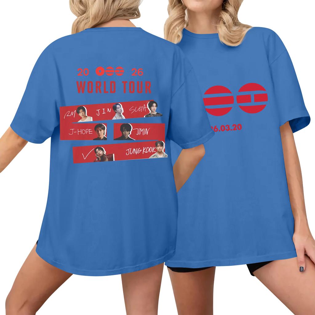 Women's Casual Printed T-Shirt Round Neck Pullover Short Sleeve Top