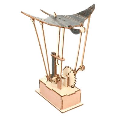 Wood Animal Figurines Handmade Manta Ray Swimming Motion Figures Realistic Sculptures Home Decoration Ornaments 20x15cm