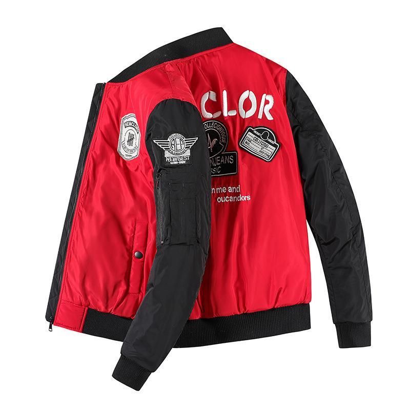 Куртка в полоску с буквами Мужская летная куртка Мужская повседневная спортивная куртка Повседневная модная куртка Мужская L