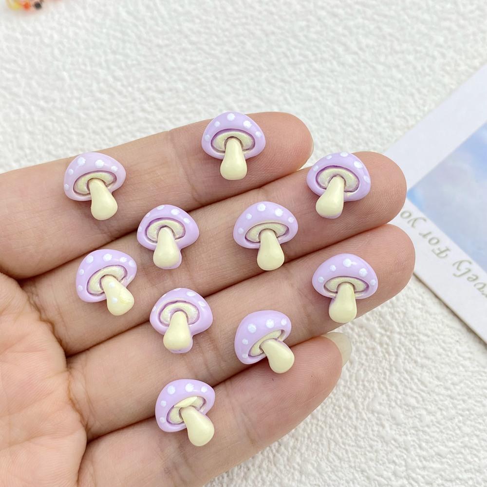 30 szt. Nowe Śliczne Małe Grzybki z Żywicy Płaski Spód Ozdoba Tworzenie Biżuterii Manikiur Akcesoria do Włosów