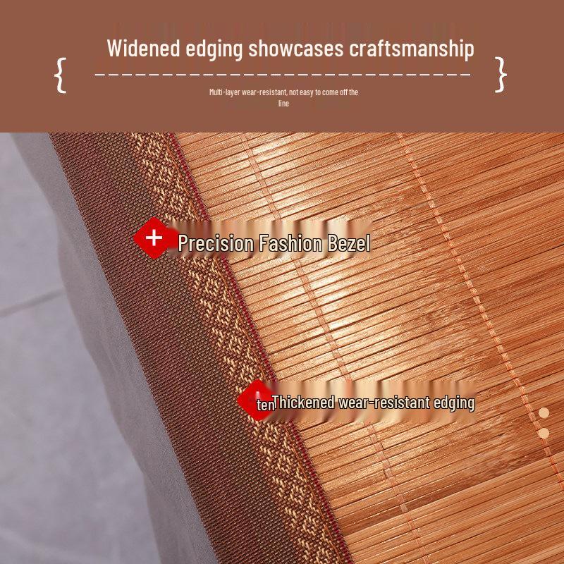 Foldable Bamboo Cool Mat - Double-Sided Ice Silk, Available in 1.8m, 1.5m, and 0.9m Sizes for Household and Dormitory Use, includes Free Shipping