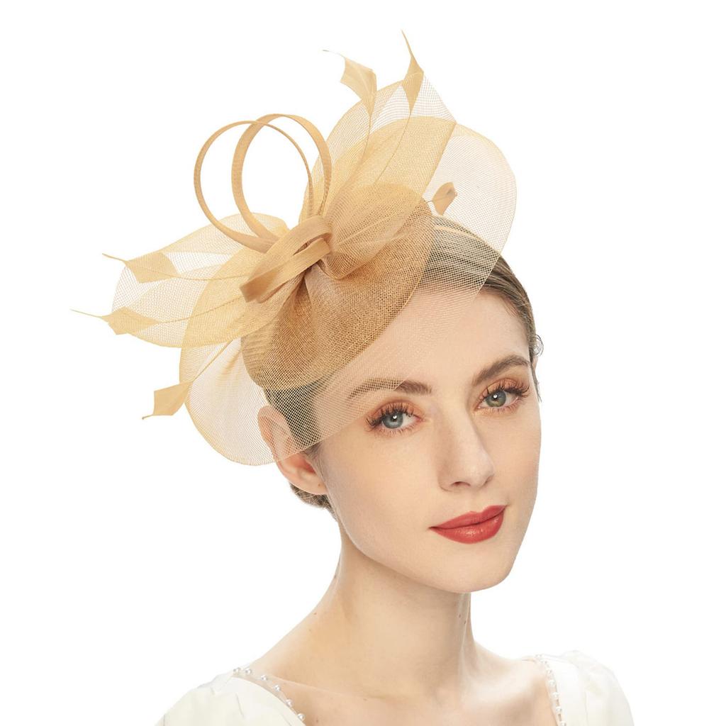 Elegant Fascinator Hat Headbands Funny Girl Hat Headgear Lovely Hairpiece for Wedding Party