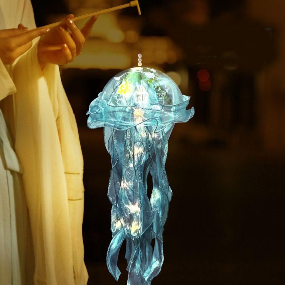 

Funny Colorful Jellyfish Lantern Colorful Ocean Animals Ancient Jellyfish Lamp Holiday Blue-No rabbit