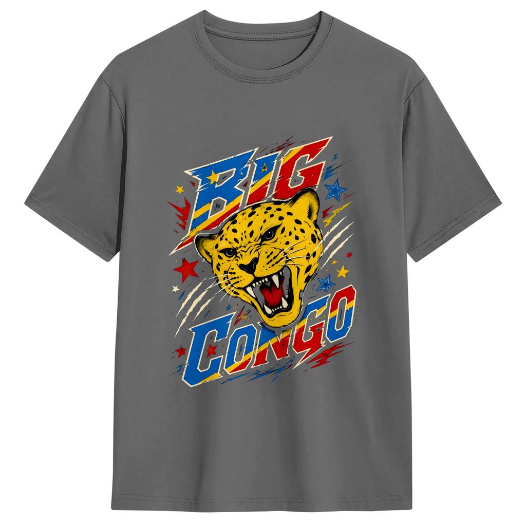 Congo Flag Unisex T Shirt Fashion Tee Shirt Short Sleeve Round Neck TShirts Pure Cotton Gift Idea Clothes