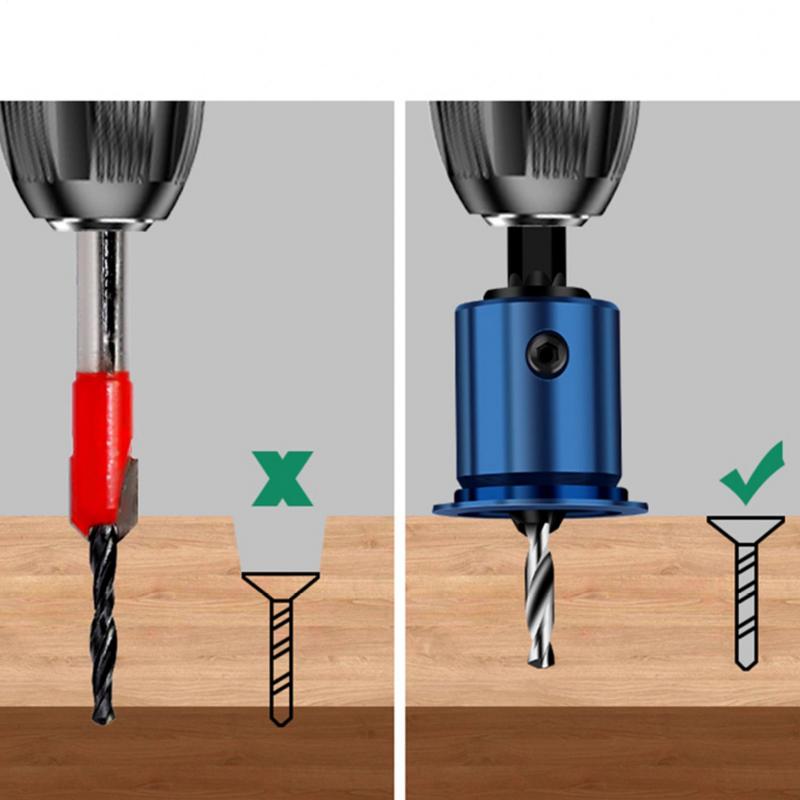 10mm Shank Drill Bit Core Limiter Countersink Drills Router Bit Woodworking Tool With Hexagon Wrench Woodworking Tools