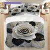 Camellia Pattern Bedding Quilt Set Quilt Cover Pillowcase Home Decoration Birthday Gift (1 * Duvet Cover + 2 * Pillowcase, Without Core)