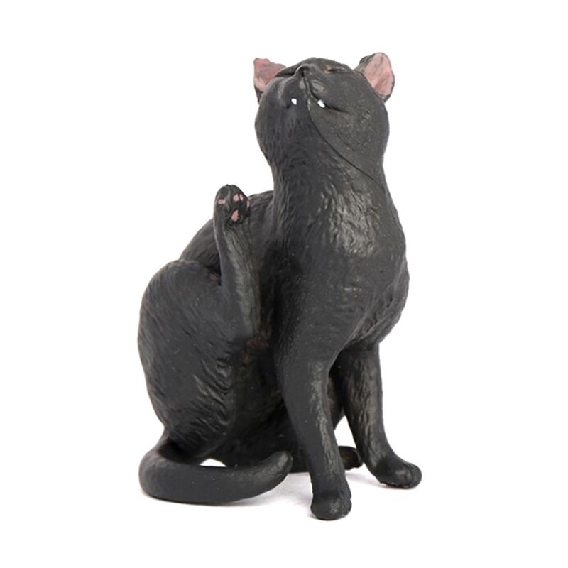 Solid Simulation Animal Model Lying Orange Cat Figurine Cute Desktop Decoration Mini Pet Cat Model Ornament