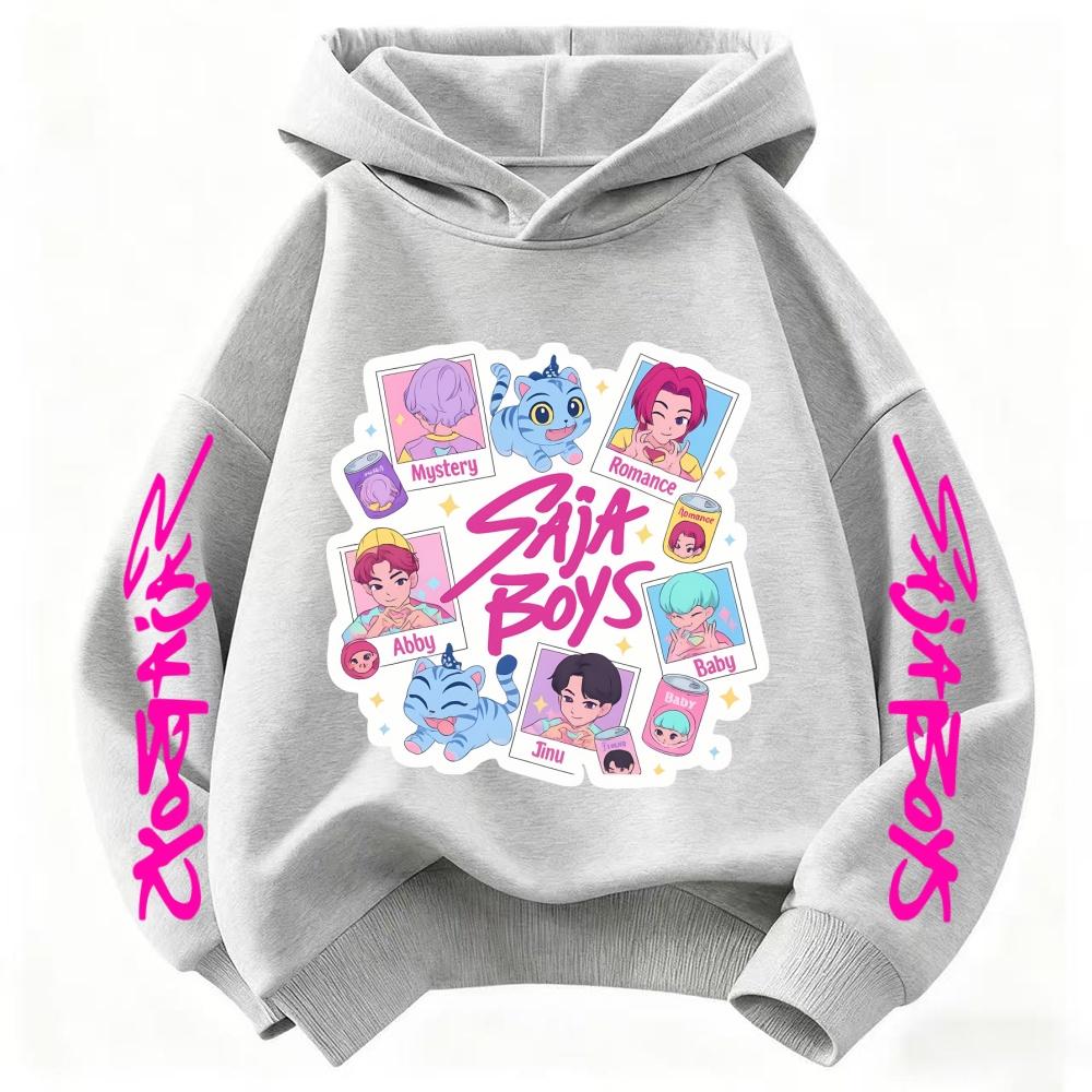 Children's Clothes Fashion Kpop Demon Hunters Huntrix Kids Hoodies Fall winter Boys And Girls Long Sleeved Hooded Sweatshirt