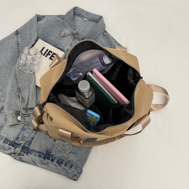 New storage short-distance travel bag, simple leisure sports fitness bag, women's large-capacity expandable student luggage bag