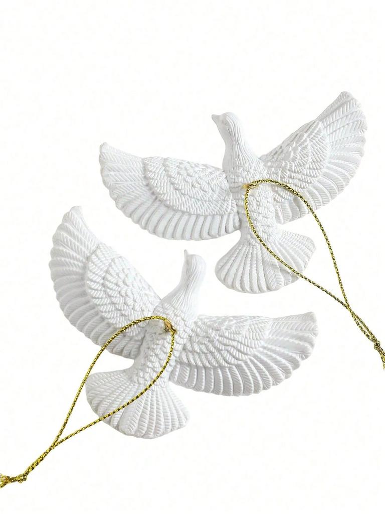 Decoration Double Pigeon Set - Pigeon Statue Pendant Creative Home Festival Resin Pendant Outdoor Courtyard Peace Dove Decoratio