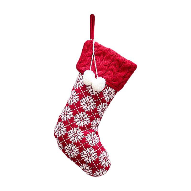 Julstrumpa Stickad Julstrumpa Säck Presentpåse Träd Öppen spis Prydnad Dekor