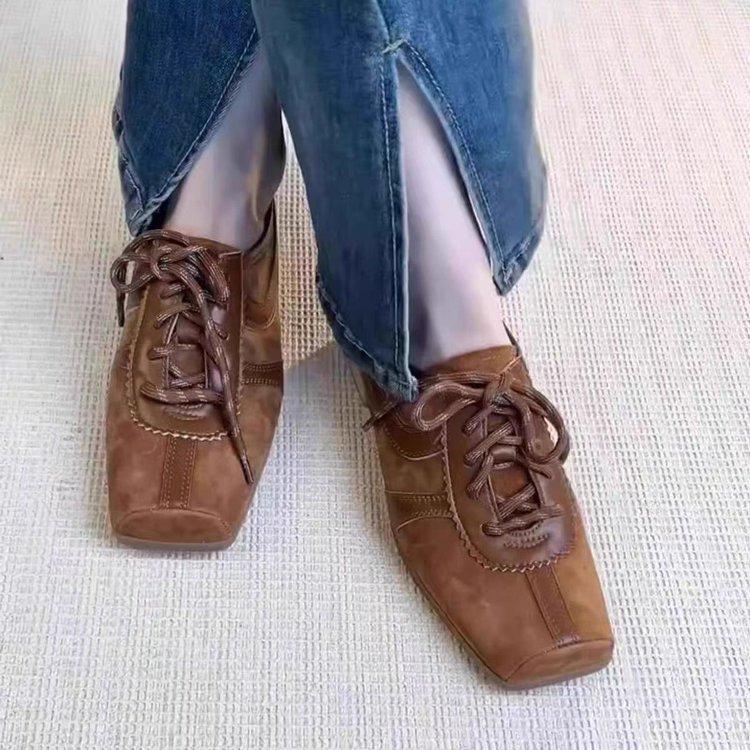 Women's Sneakers 2025 New Genuine Leather Ladies Moral Training Shoes Casual Spring Flat Shoes Women