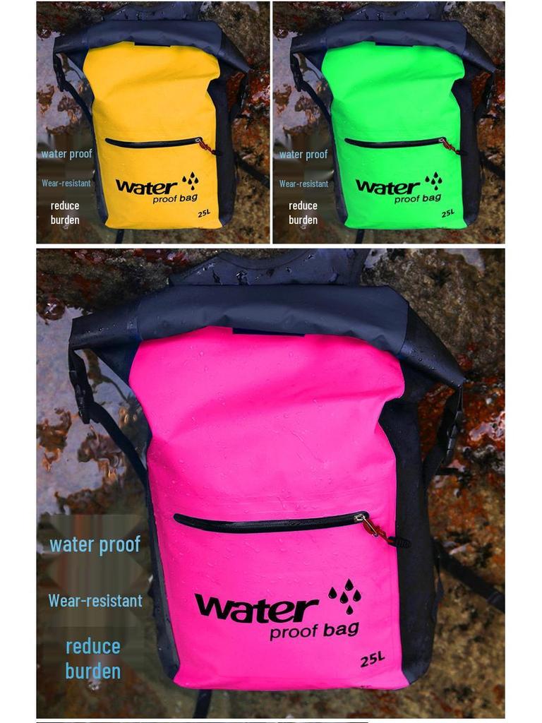 Outdoor Waterproof Multipurpose Backpack for Rafting, Mountaineering, and Swimming with Folding Water Bladder