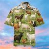 Men's Cute Dog Breed Print Short Sleeve Shirt, Casual Hawaiian Button Up Shirt for Spring & Summer
