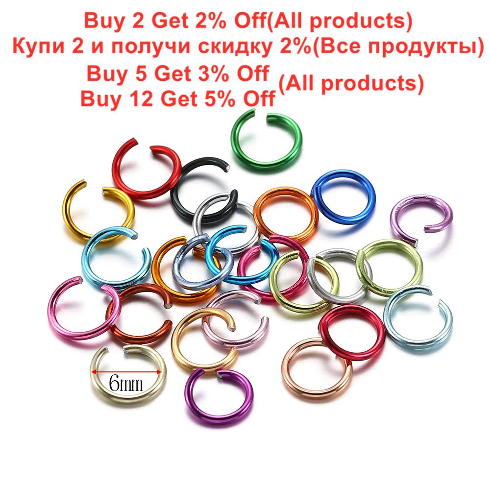 1080Pcs/Box 6mm Colorful Open Jump Rings Split Jump Ring Connector for DIY Necklace Crafts Jewelry Making Findings Accessories