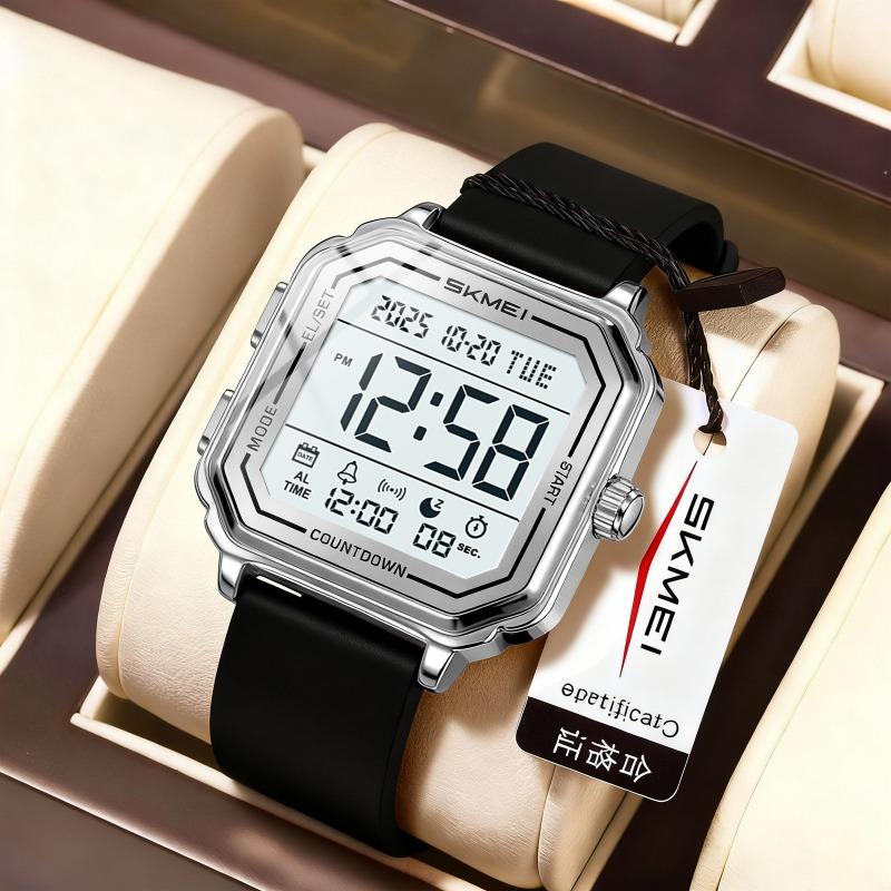 

Электронные часы студенческие модный тренд будильник светящиеся водонепроницаемые стальной ремешок наручные хронограф электронные часы