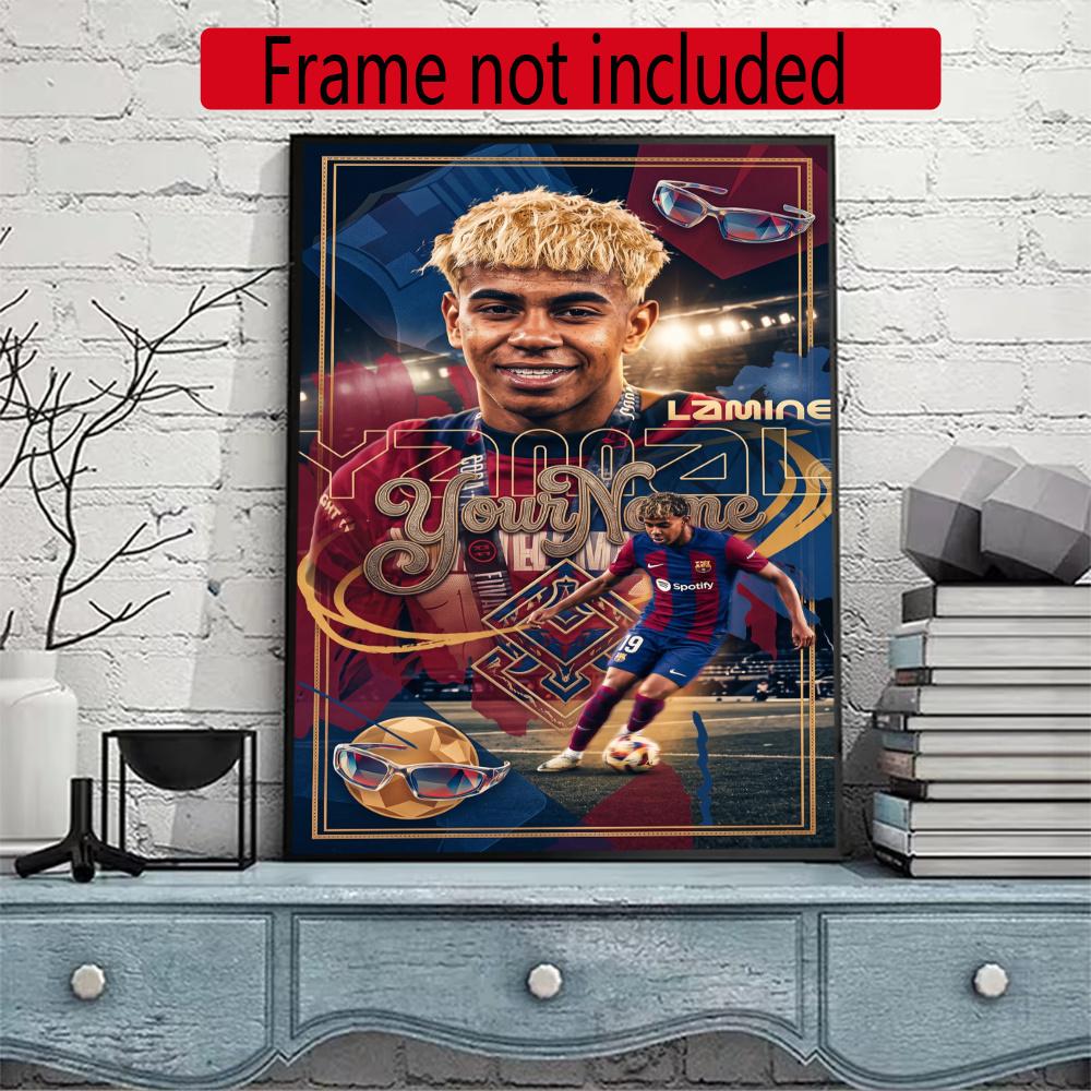 Lamin Yamal Customize Your Name Diamond Painting Round Diamond Rhinestones Mosaic Diamond Embroidery Wall Paintings Rhinestones Gift Frameless