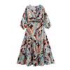 Jnleaog Autumn New Women's Clothing Fashion Style Stylish Fashion Bow Tie Print Dress 2584185