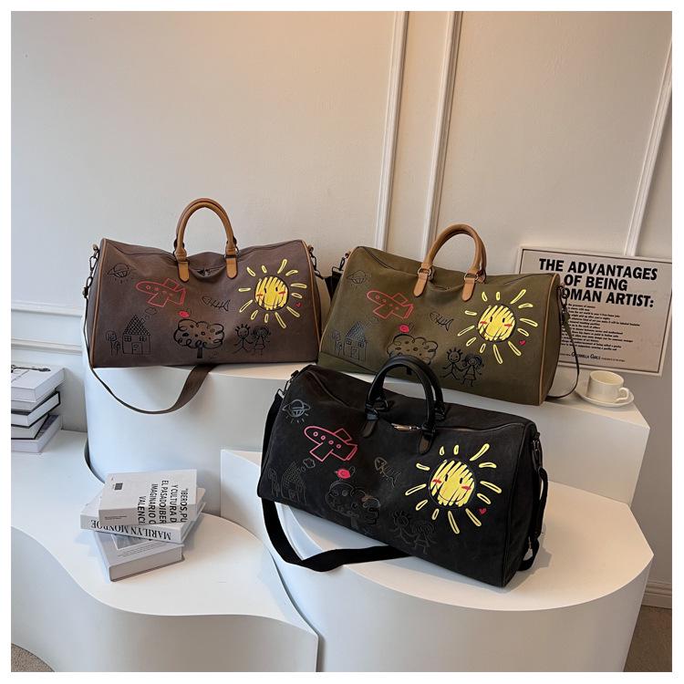 Custom Graffiti Duffle Bag: Wet/Dry Separation, Large Capacity for Gym, Travel, and Yoga