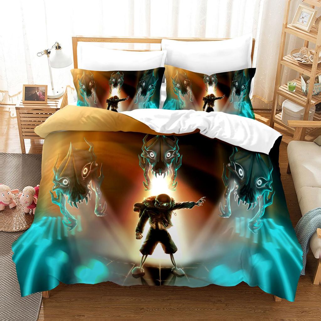 3pcs Bedding Set Animation Wish 3D Printed Cozy Duvet Cover King Queen Twin Size Birthday Gift for Adult Bedroom Decor