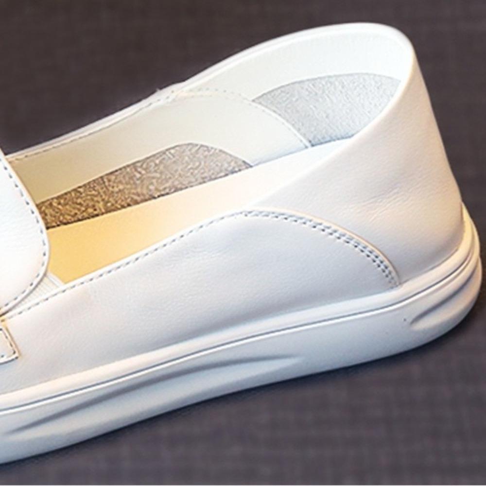 Leather White Shoes Women's 2026 New Spring and Autumn Casual Flat Shoes Women Sneakers Casual Woman Shoes