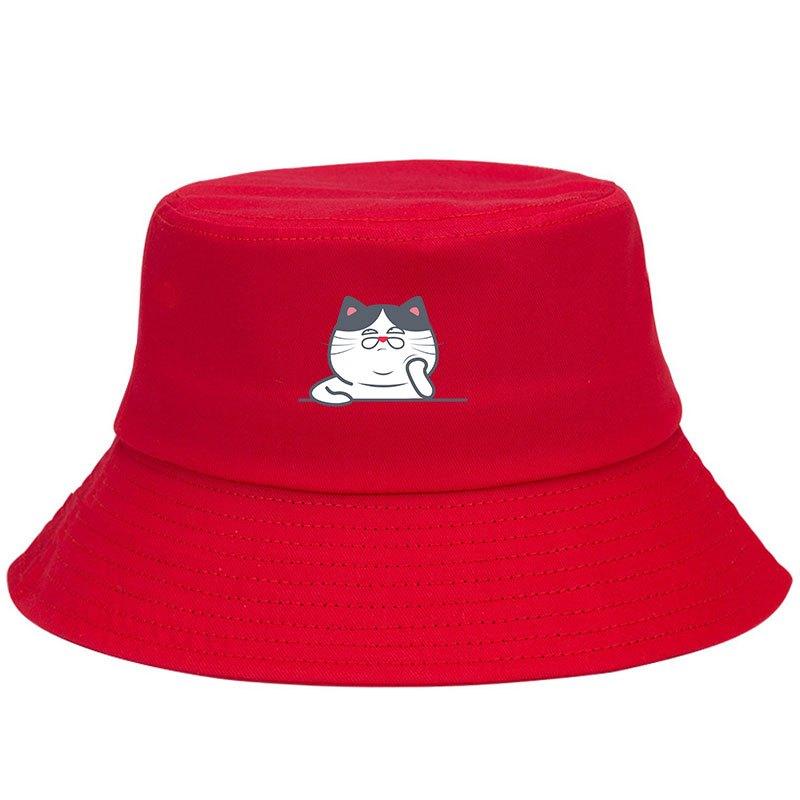 Adjustable Bucket Hats with Cute Cat Fashion Style for Sun Protection Trendy and Simple Suitable for Outdoor Camping Unisex