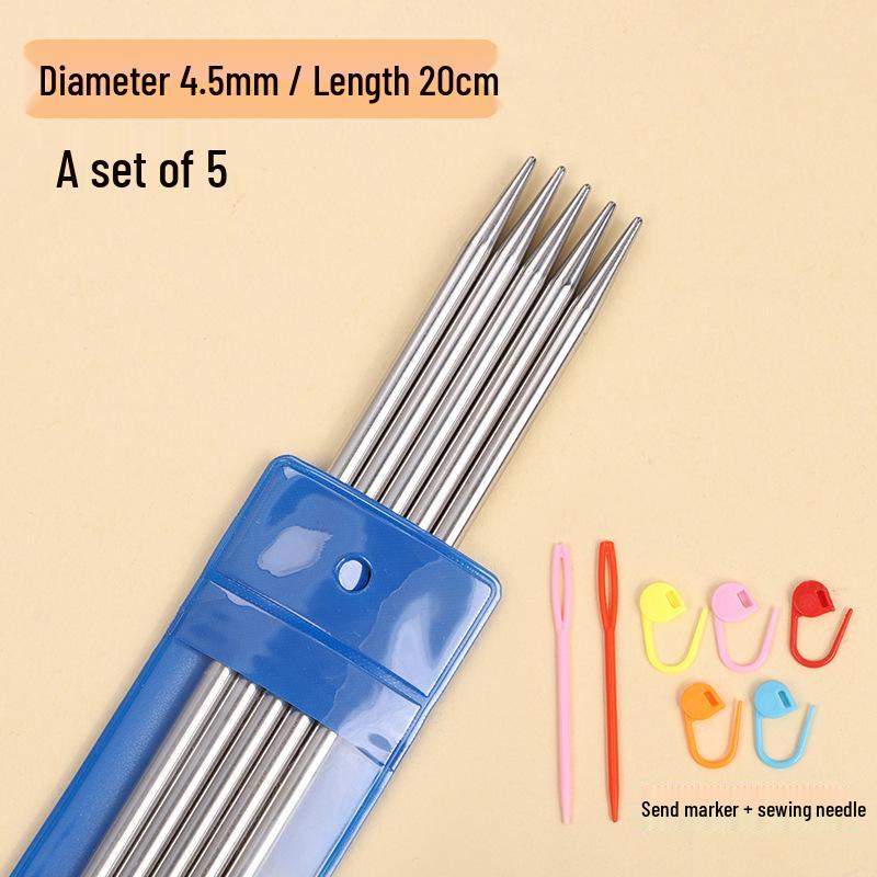 Rust-Proof Stainless Steel Double-Ended Knitting Needles for Handmade Dolls, Scarves, and Sweaters