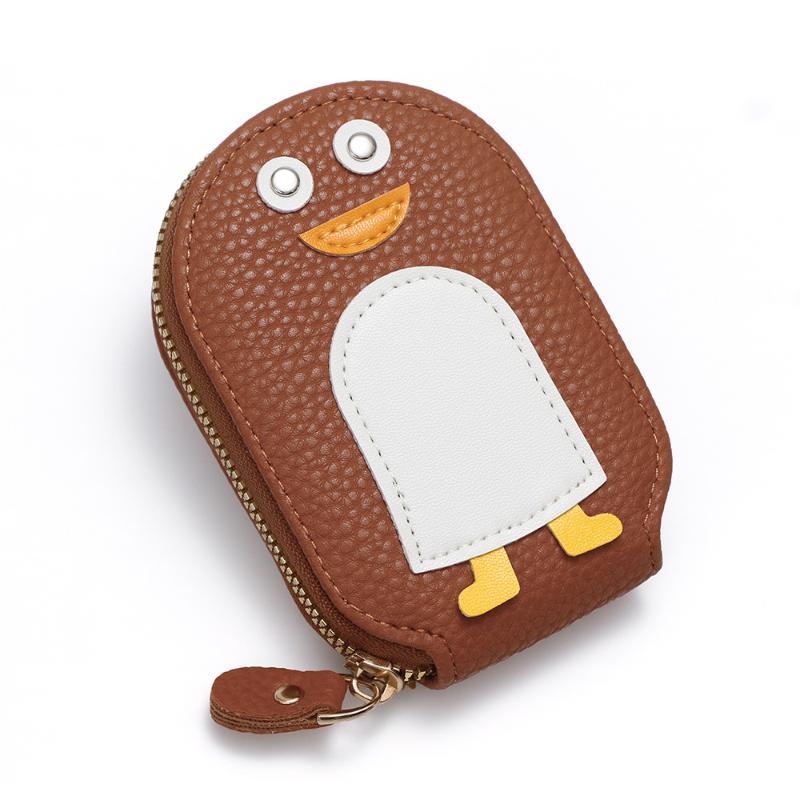 Creative Mengmeng Penguin Degaussing Card Pack Women'S Zipper Multi Bank Card Holder Drivers License Compact