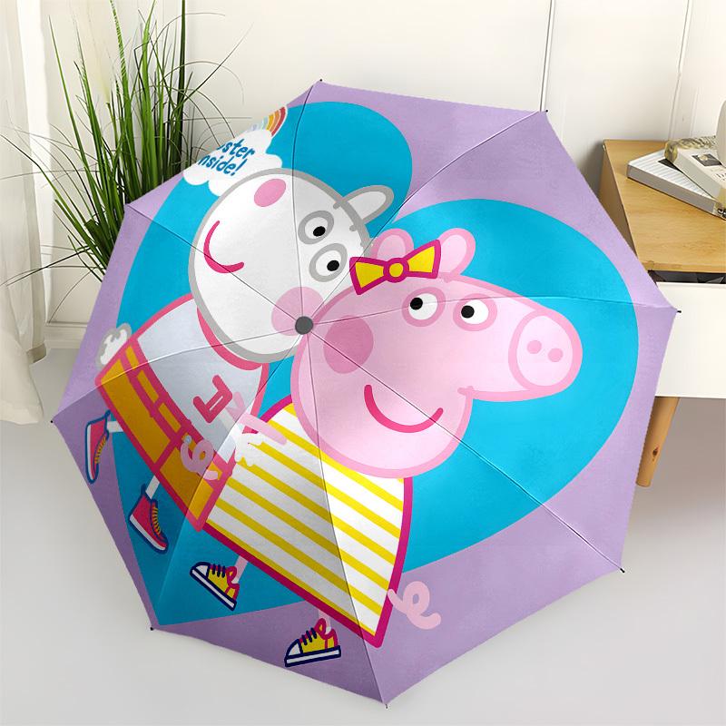 

Pink Pig Automatic Opening and Closing, 8 rib Structure Portable Umbrella, Suitable for Men and Women in All Seasons Perfect Gift for Holid