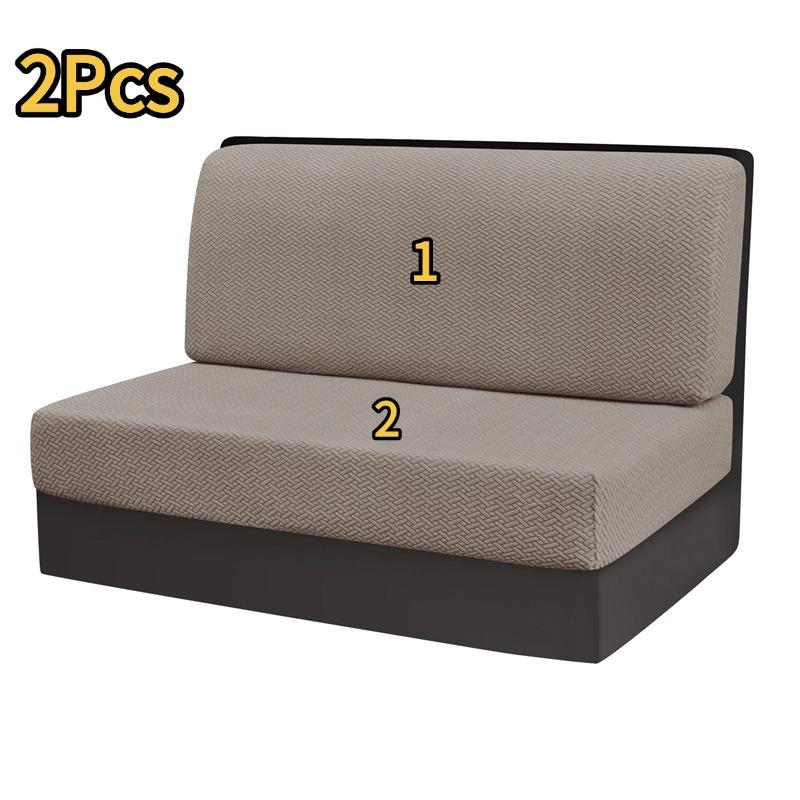 

2Pcs Jacquard RV Dinette Cushions Cover Stretch RV Cover Booth Seat Covers RV Cover Camper Car Bench Backrest Cover 1 Set