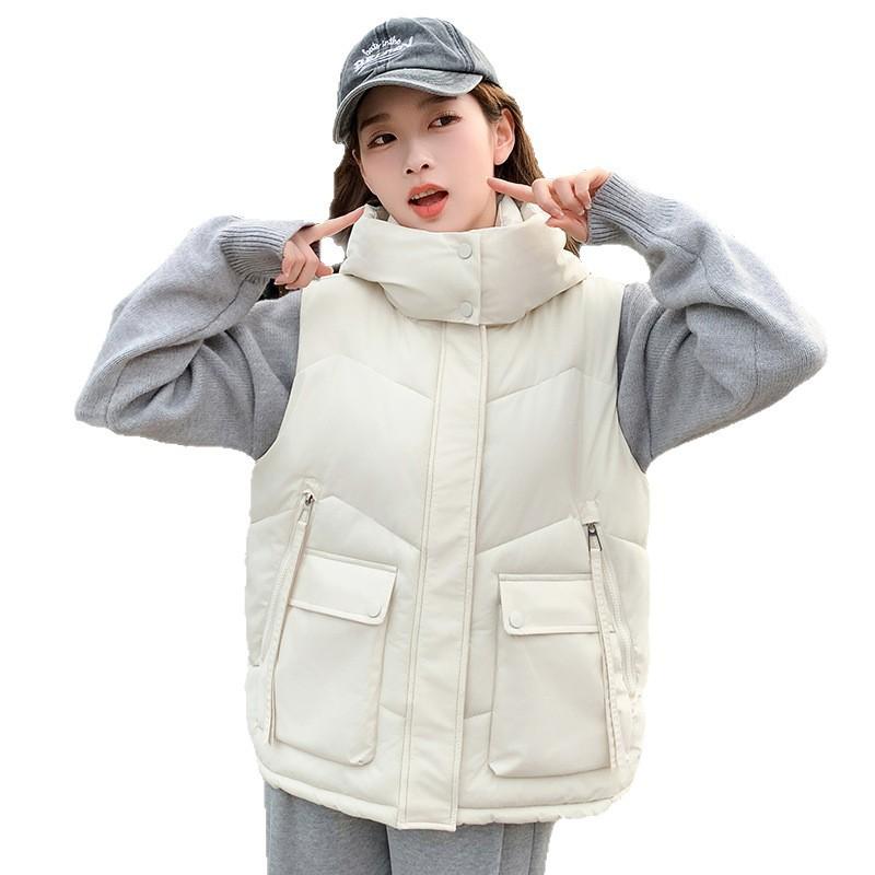 New cotton vest women's hooded short thickened and thin warm vest women's fashion vest