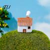 Eco Bottle Landscaping Supplies 2Pcs Mini Chimneyed Cottage Resin Figurines, Rural House Building Ornaments for DIY Micro Landscape Accessories Fairy