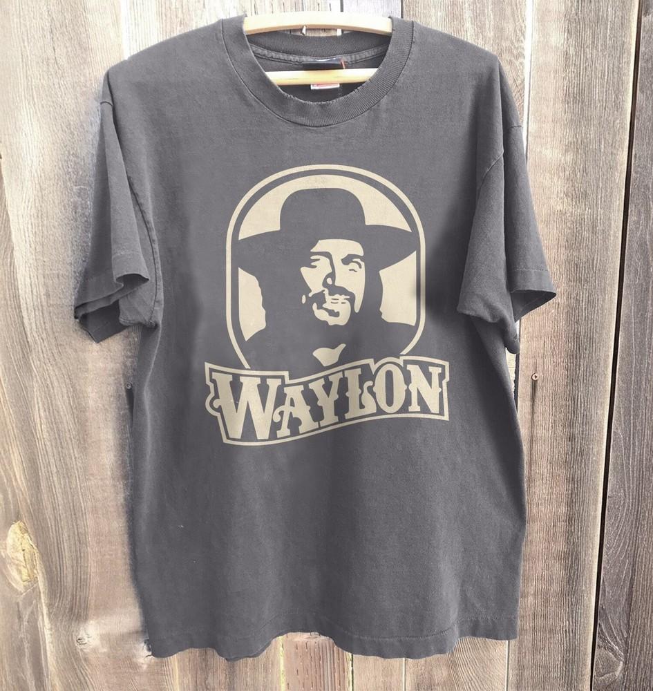 

New Waylon Jennings Charcoal Cotton Tshirt Size S5XL Unisex T-Shirt XXXXL