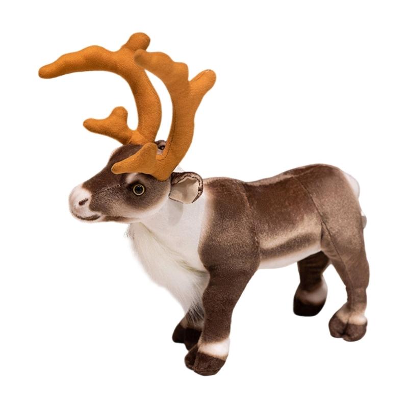 

Embroidery Elk Plush Toy with Life Like Design Stuffed Animals Comfort Companion Doll for Home Decoration Holiday Gift