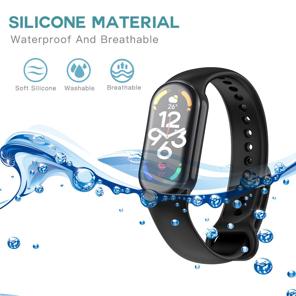 Watchband Solid Color Wristband Watchband Silicone Press-type Installation With Metal Connector Waterproof for Xiaomi Mi Band 8