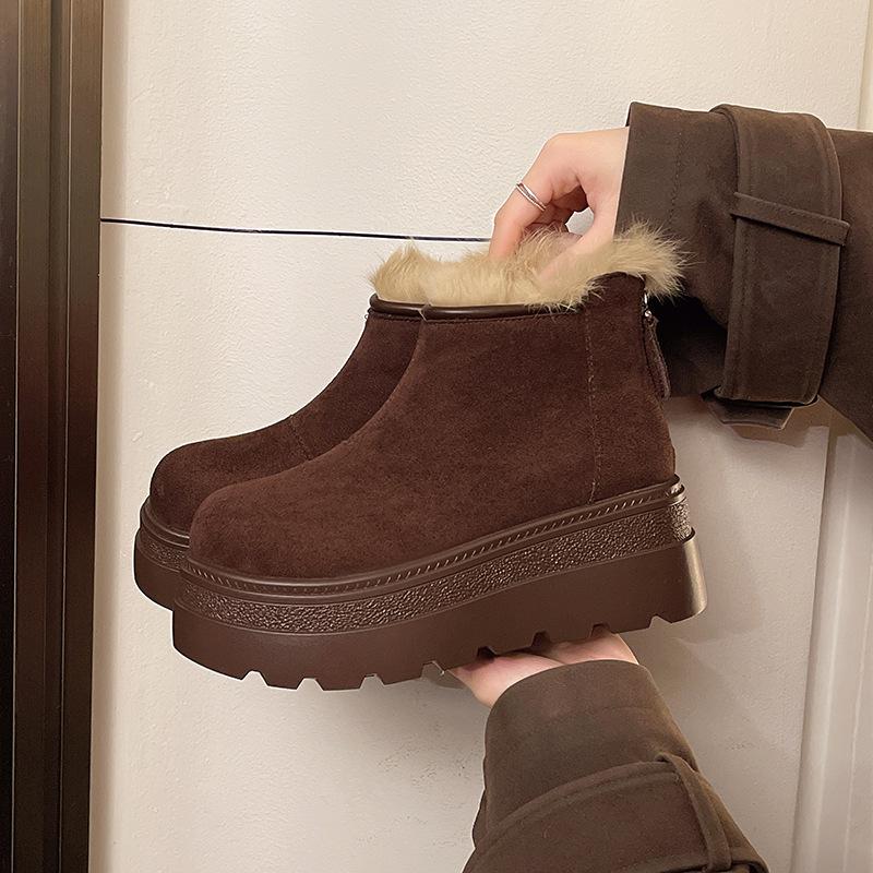 Women's Soft Elastic Winter Warm Winter Cold Padded Snow Boots Thick-soled Non-slip Wear-resistant Outdoor Leisure Sports Fur Cotton Boots