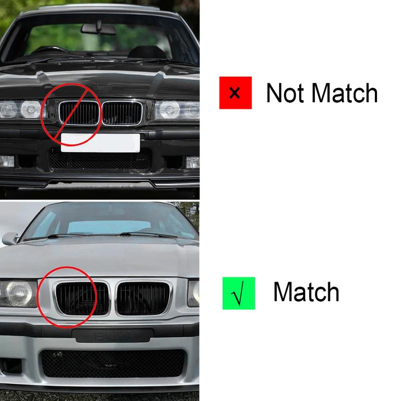Car Front Hood Kidney Grille Grill Gloss Black For BMW E36 3 Series 1997 1998 1999 Facelift 51138195152 51138195151