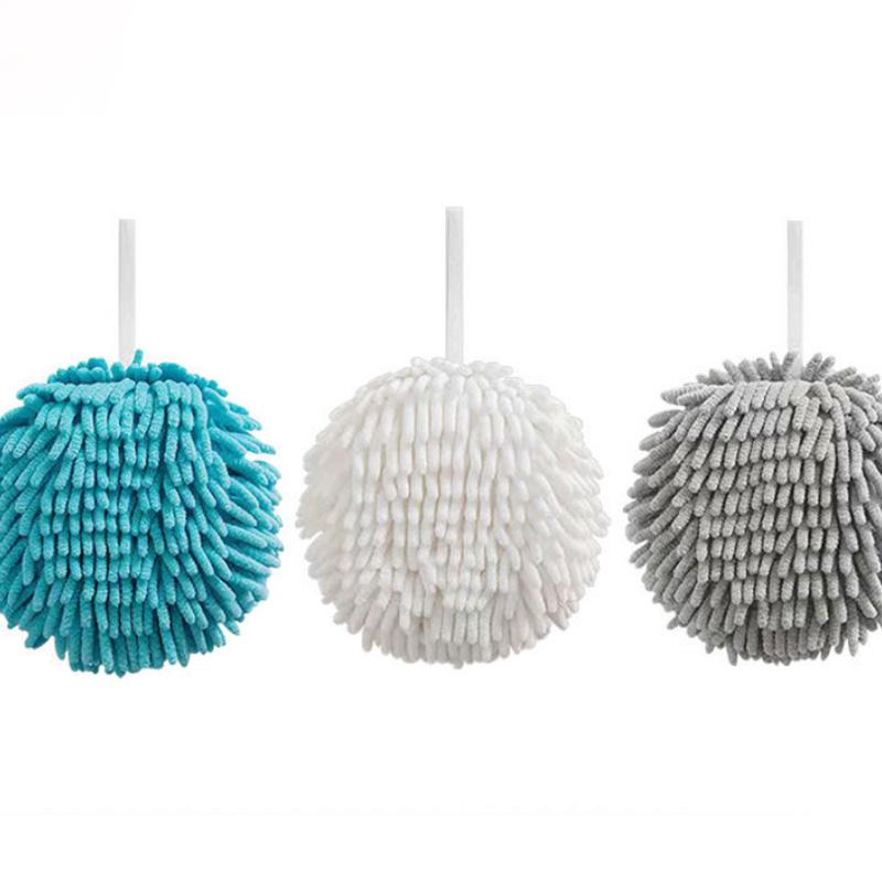 Saugfähiges Handtuch Chenille Schnelltrocknend Aufhängbar Küchen- Badlappen Haushaltstuch 3pcs