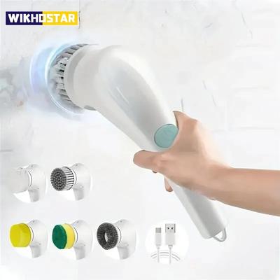 Spazzola Elettrica Multifunzionale Cinque in Uno per Lavaggio Bagno e Strumenti per Pulizia Cucina