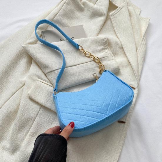 Women Felt Underarm Bag Fashion Shoulder Bag Stylish Top Handle Bag Quilted Handbag Stylish Hobo Bag for Shopping Dating Commuting