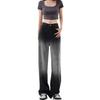 858 Spring and Autumn New Versatile Trend Gradient Wide Leg Jeans Women's Versatile Skinny and High Meat Covering Floor Pants