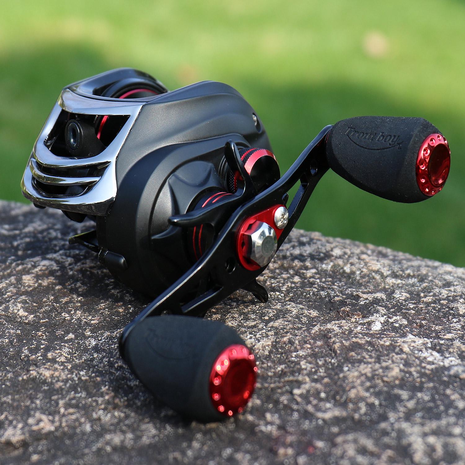 

Рыболовная катушка Легкая кастинговая катушка 6,3:1 Гладкая кастинговая катушка для пресноводной и соленой рыбалки right hand красный