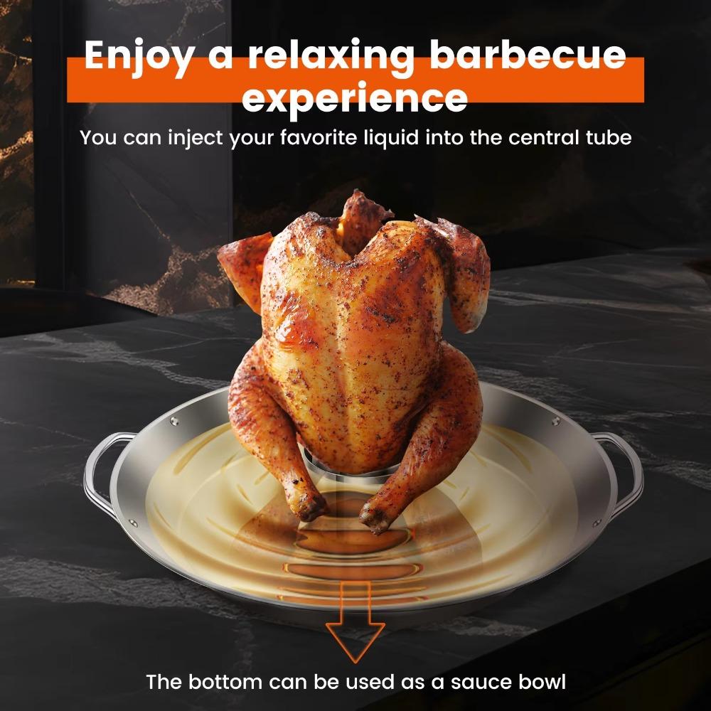

Stainless Steel Grilled Chicken Holder Easy To Clean Barbecue Cooker Stand New Barbecue Rack BBQ